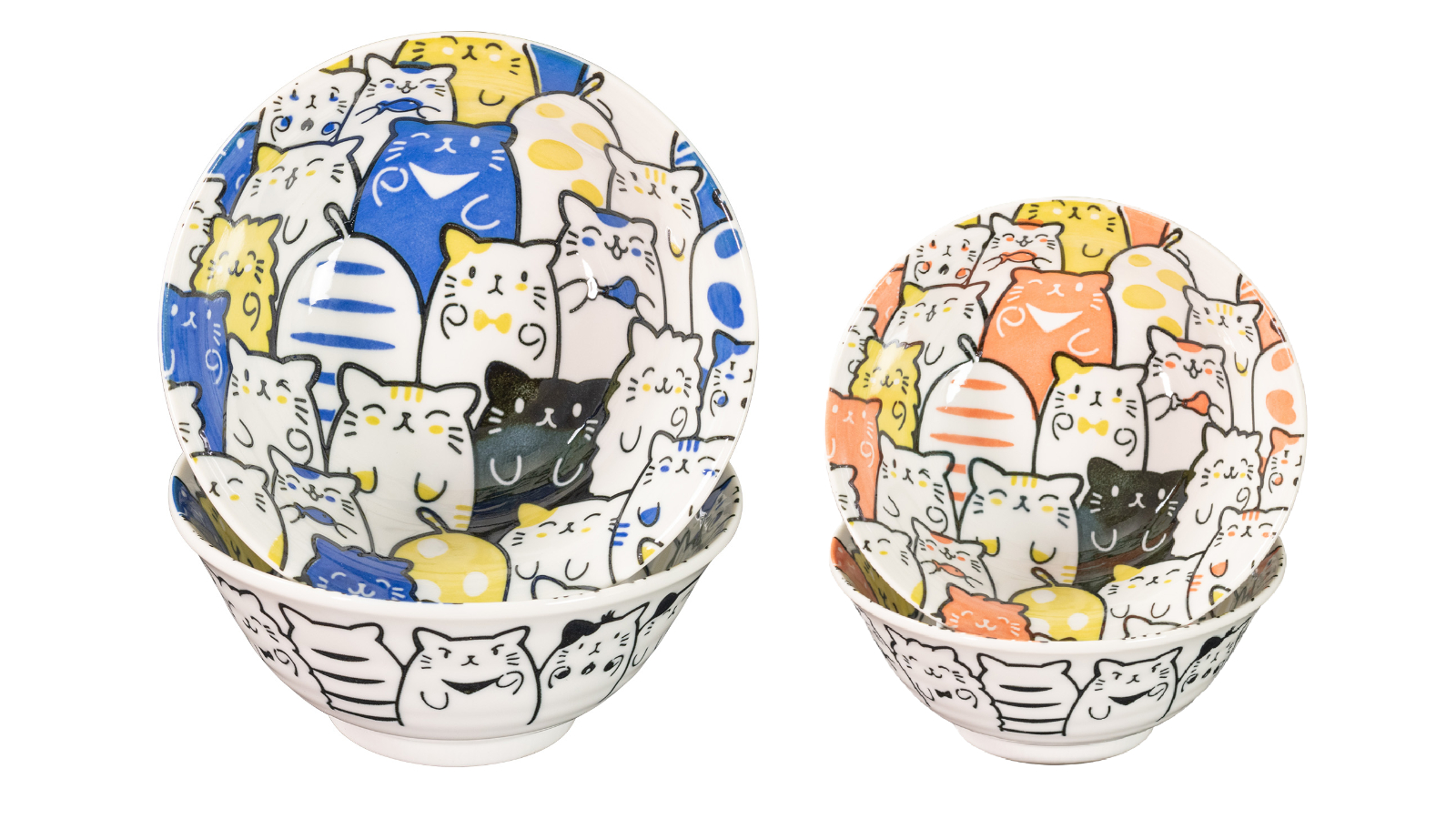 Omotenashi Purrfect Party Donburi Bowl Gift Set with Chopstick Rest