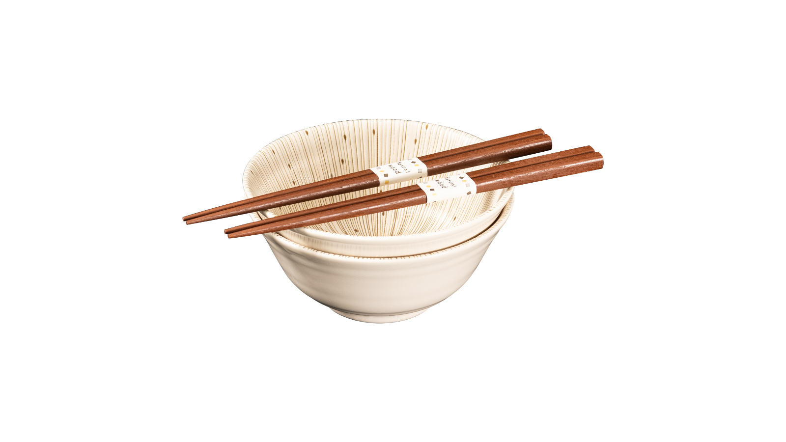 Omotenashi Kyo Sendan Donburi Bowl Gift Set with Chopstick Rest - Earthern