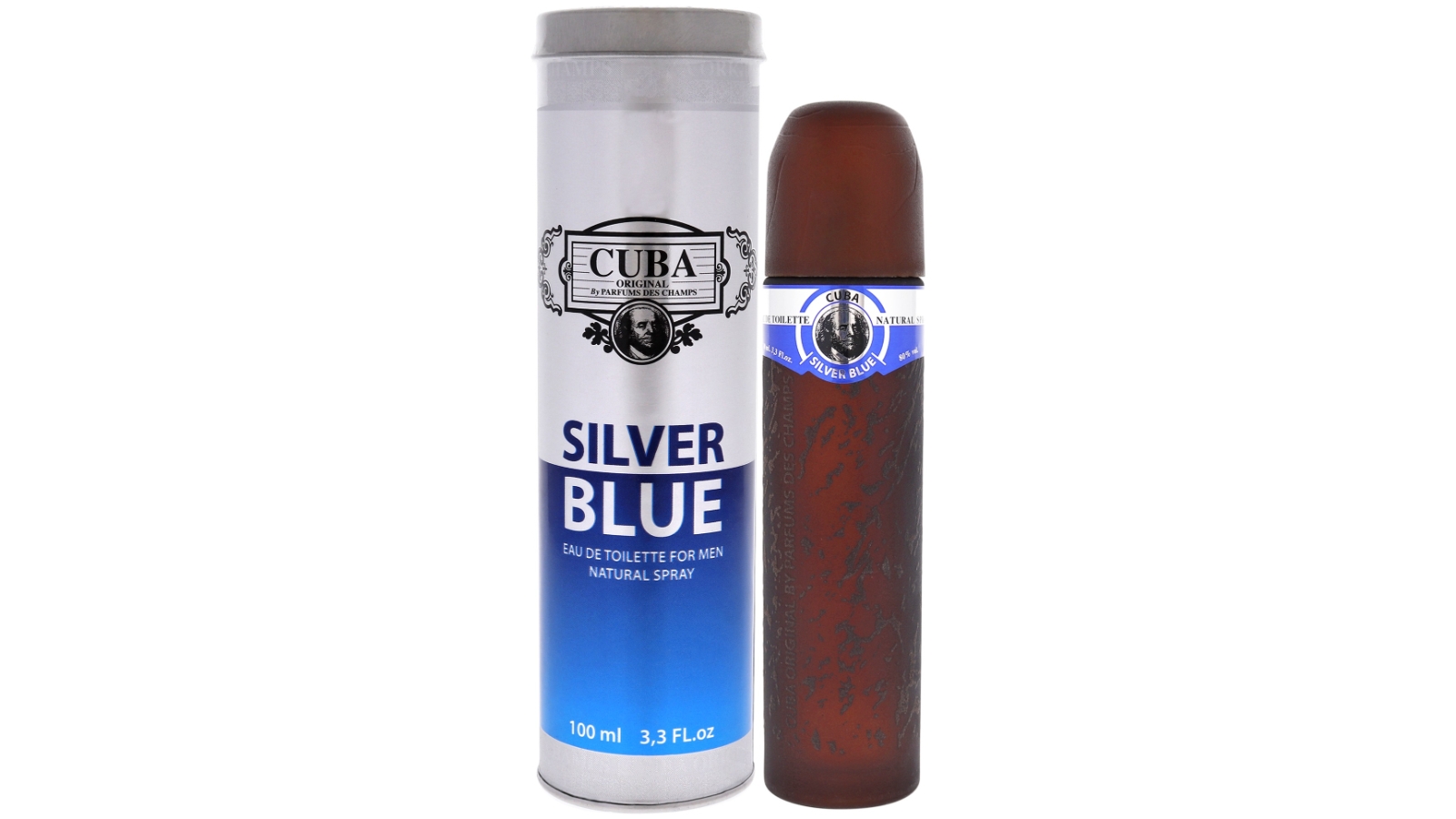 Blue For Men Cologne Cuba Silver Blue Cologne For Men - EDT 3.3 Oz ...