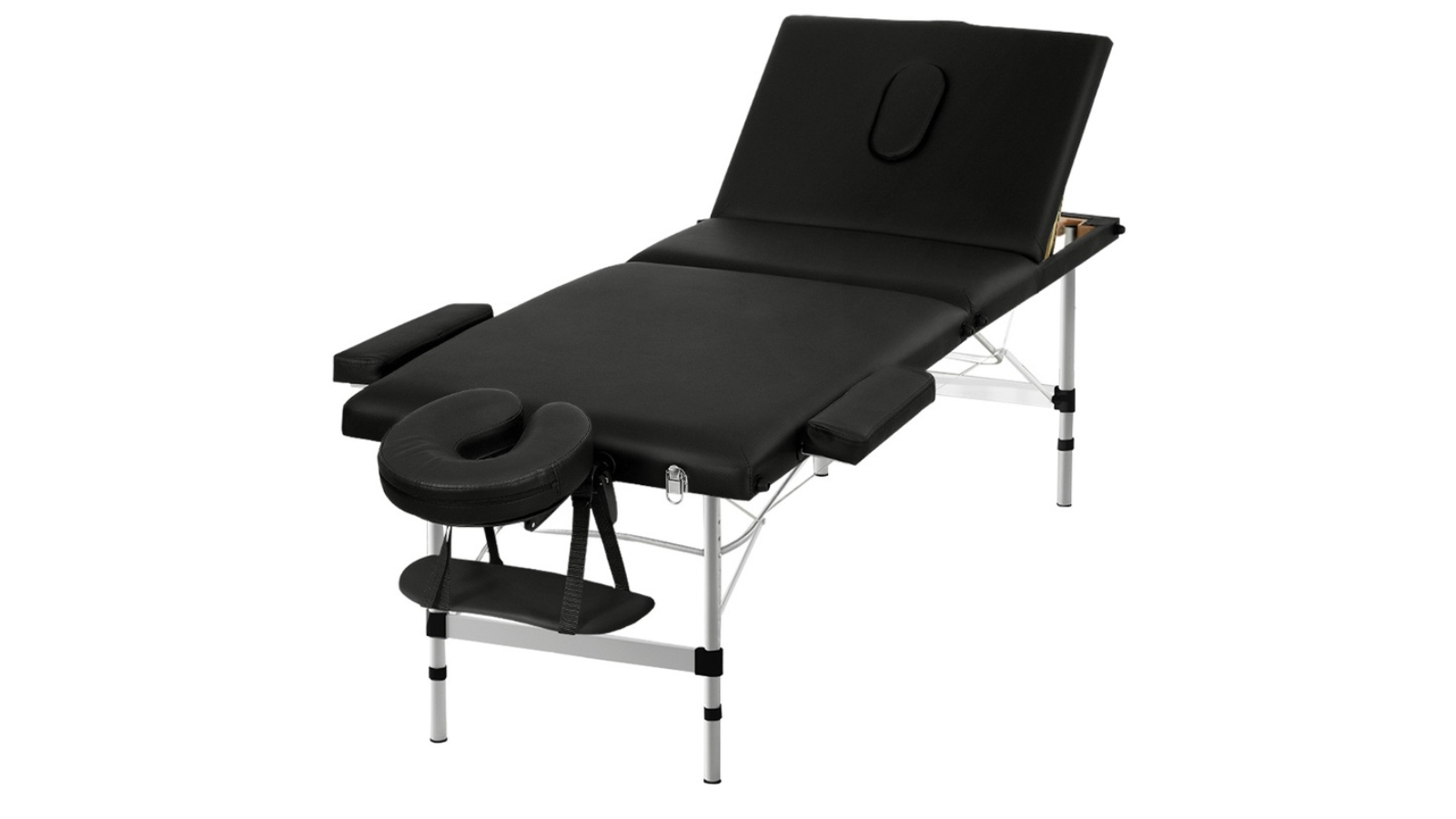 Zenses 3-Fold 65cm Aluminium Portable Beauty Massage Table - Black