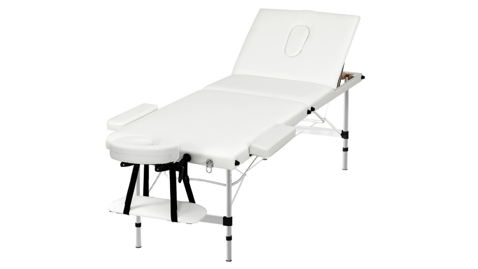 Zenses 3-Fold 65cm Aluminium Portable Beauty Massage Table - White
