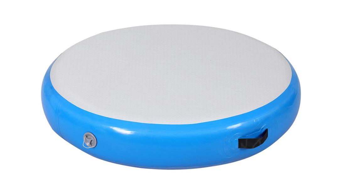 Everfit Inflatable 1metre Air Track Gymnastics Tumbling Round Mat with Pump - Blue