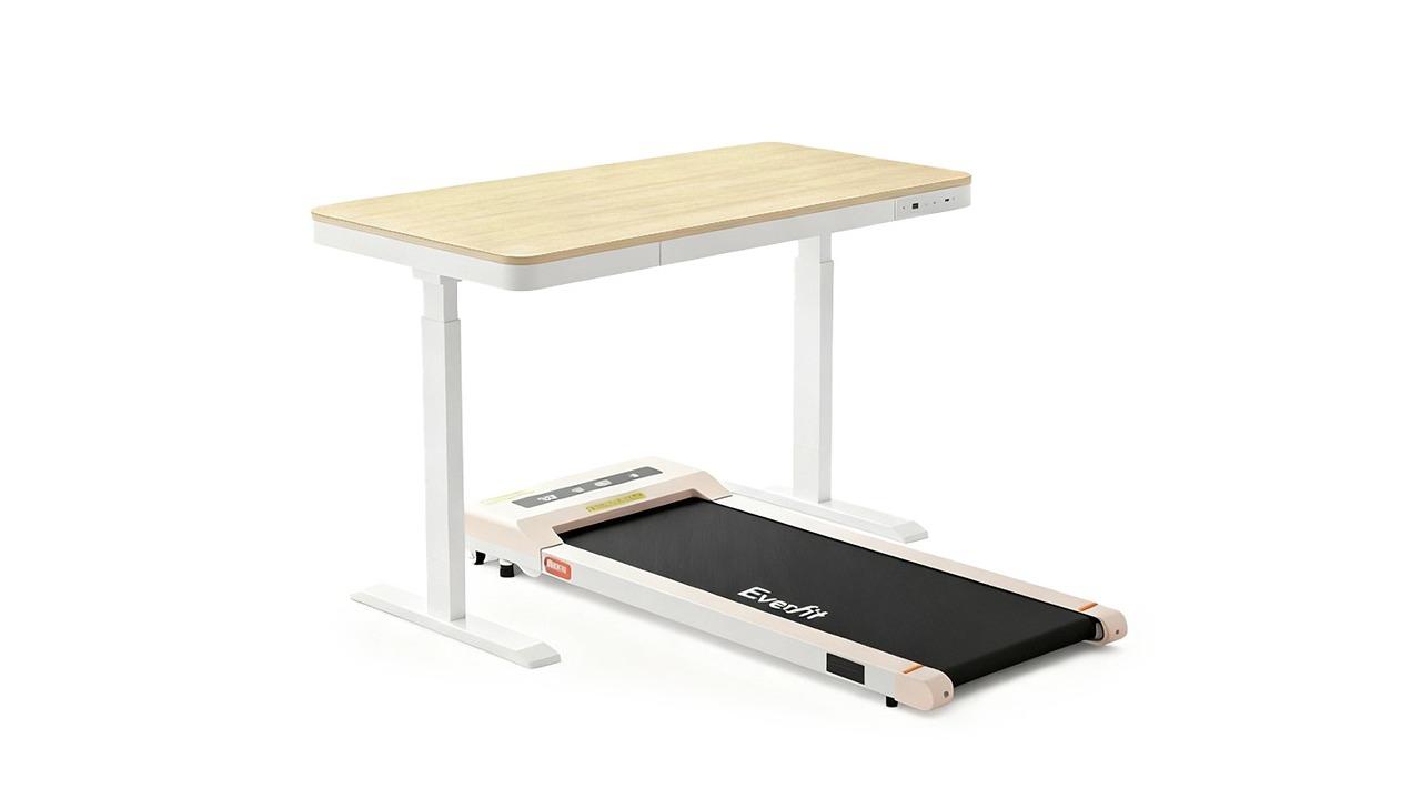 Artiss Natural/White Standing Desk and Pink Walking Pad