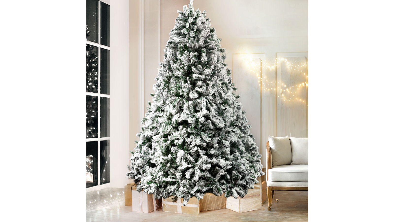 Jingle Jollys Christmas Tree 2.4m 8ft Xmas Decorations Snow Home Decor 1500 Tips