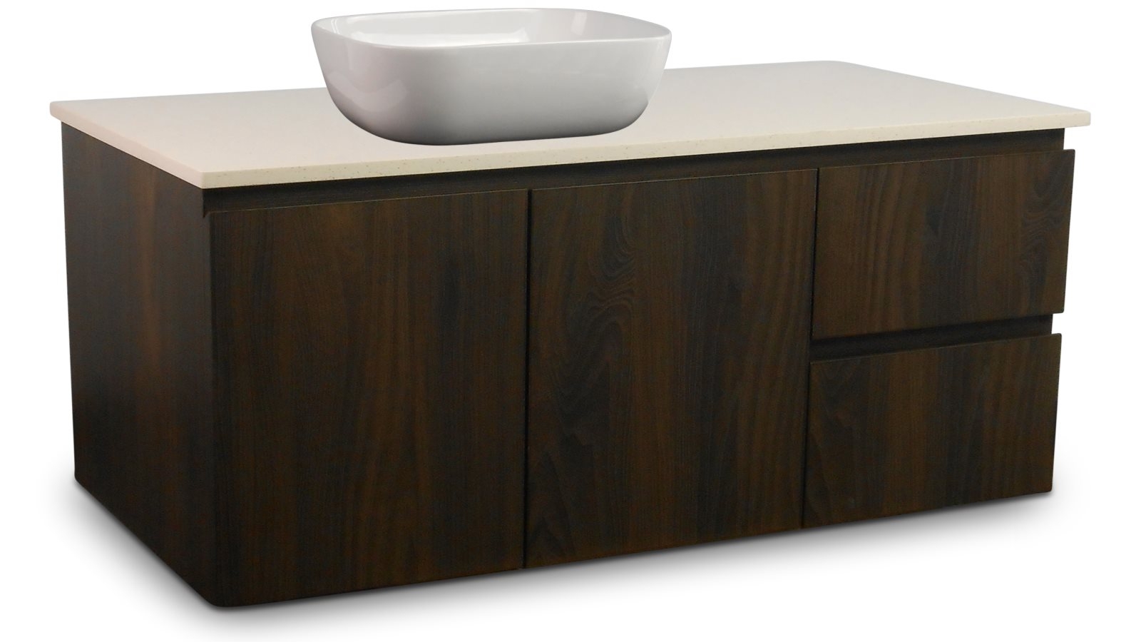 Ledin Mosman 1200mm Ebony Wall Hung Vanity with Nougat Stone Bench Top