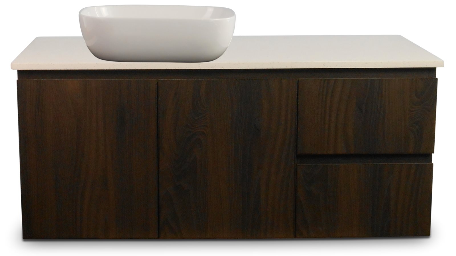 Ledin Mosman 1200mm Ebony Wall Hung Vanity with Nougat Stone Bench Top