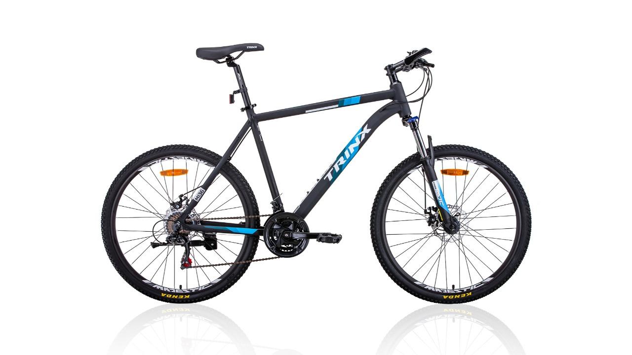 Trinx 26 x 17inch Mens 21 Speed Matt Black Mountain Bike - White/Blue