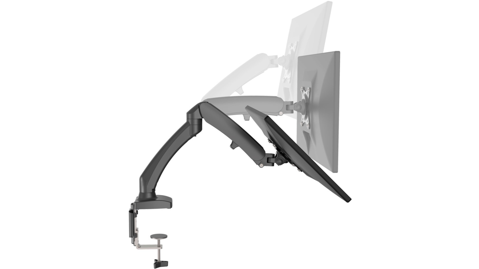 UPGRAVITY Triple Monitor Desk Mount For Three Flat/Curved Computer Screens Up To 27 Heavy Duty Gas Spring Monitor Arms Hold Up To 17 6lbs Each Fully Adjustable Vesa 75x75 100x100 - View #4