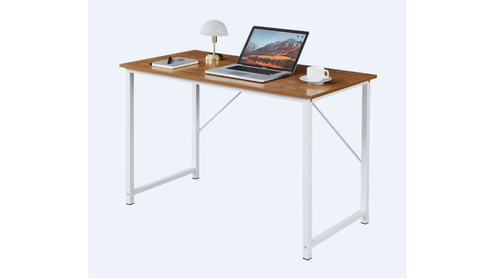 YES4HOMES Multipurpose Workstation and Study Computer Desk - Brown/White
