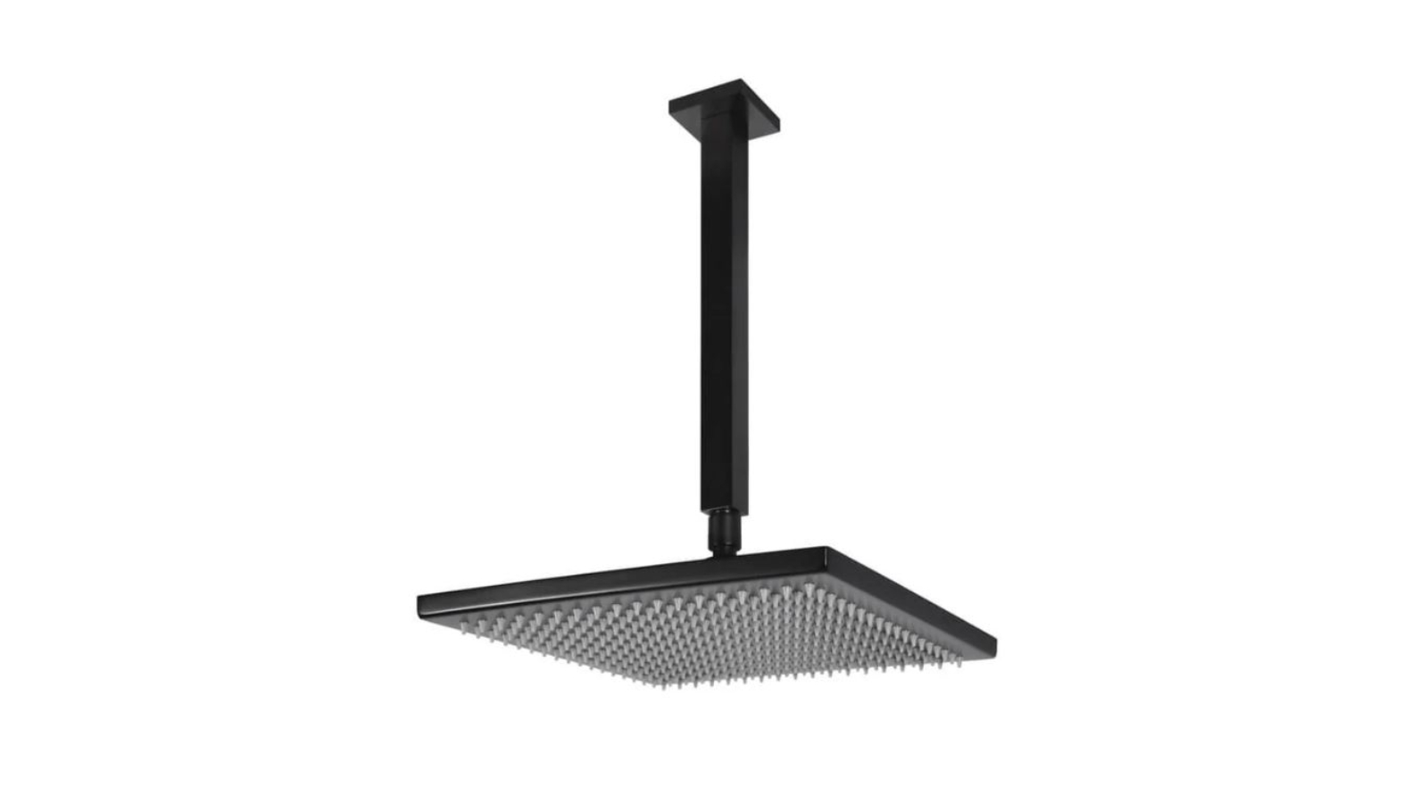 Meir Square Ceiling Shower 300mm Rose, 200mm Dropper - Matte Black