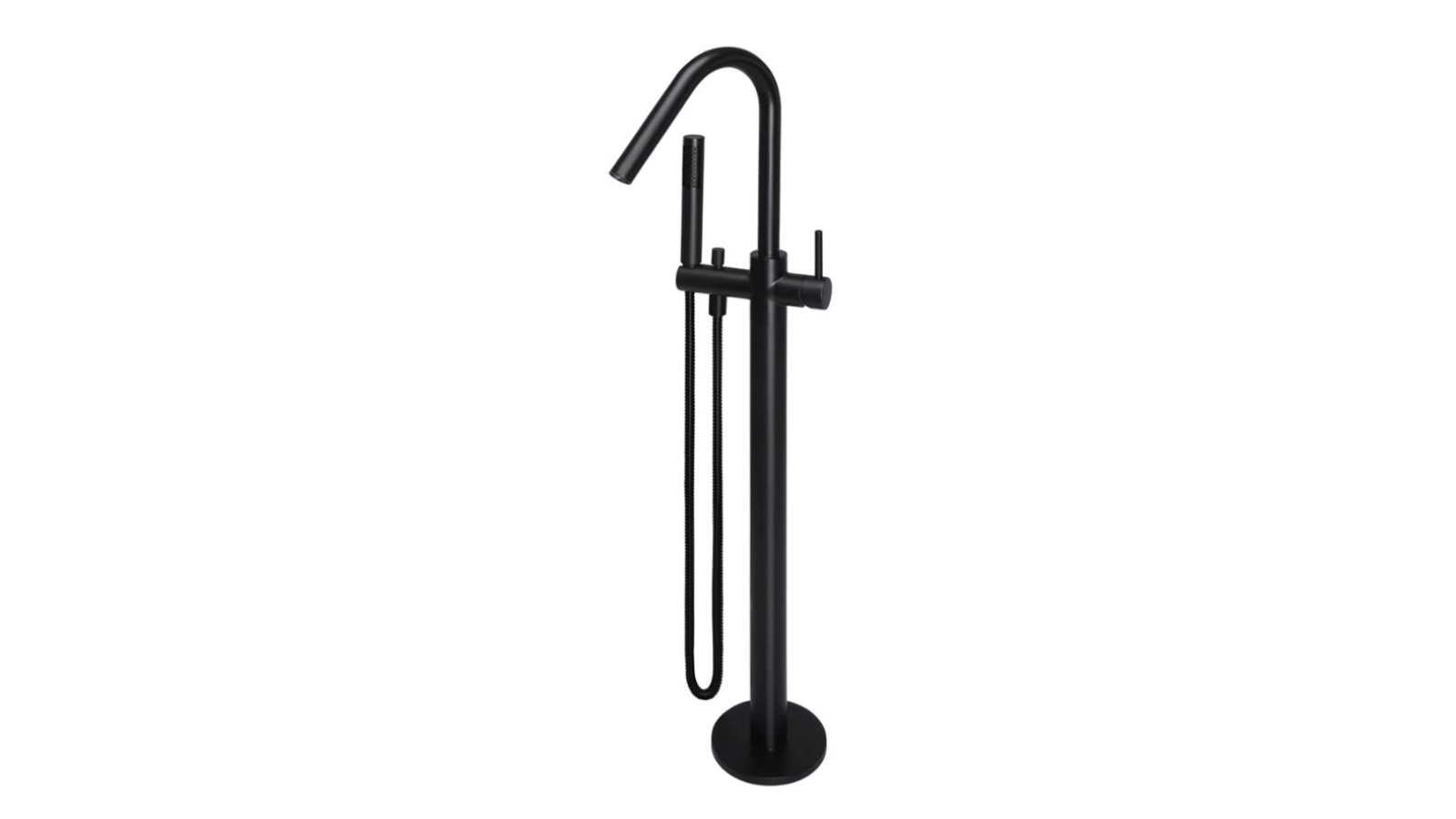 Meir Round Freestanding Bath Spout and Hand Shower - Matte Black