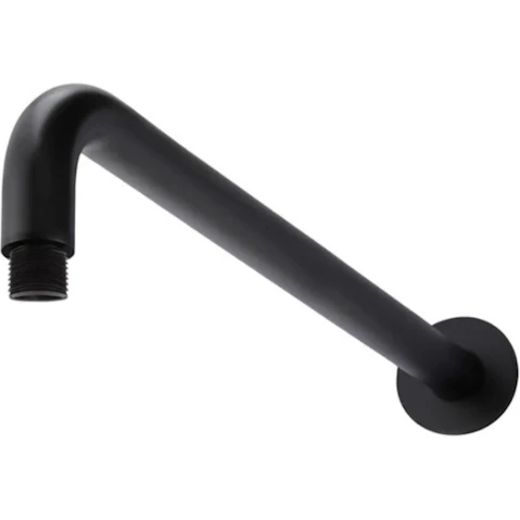 Meir Round Wall Shower Curved Arm - Matte Black