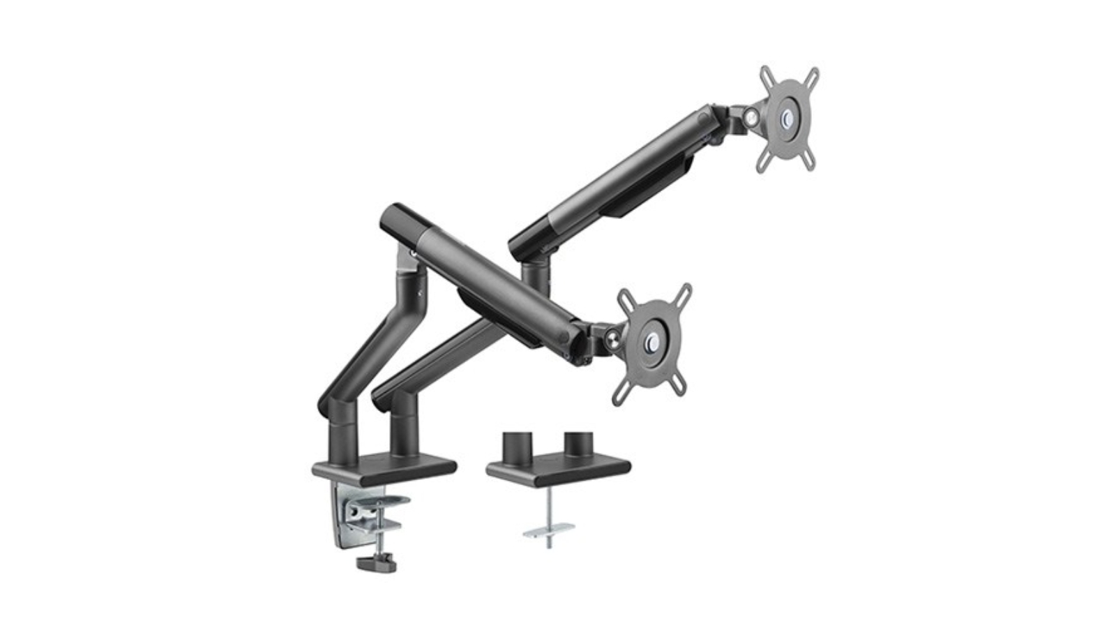 Brateck Dual Monitor Premium Slim Aluminum Spring-Assisted Monitor Arm Fix Most 17inch - 32inch Monitor