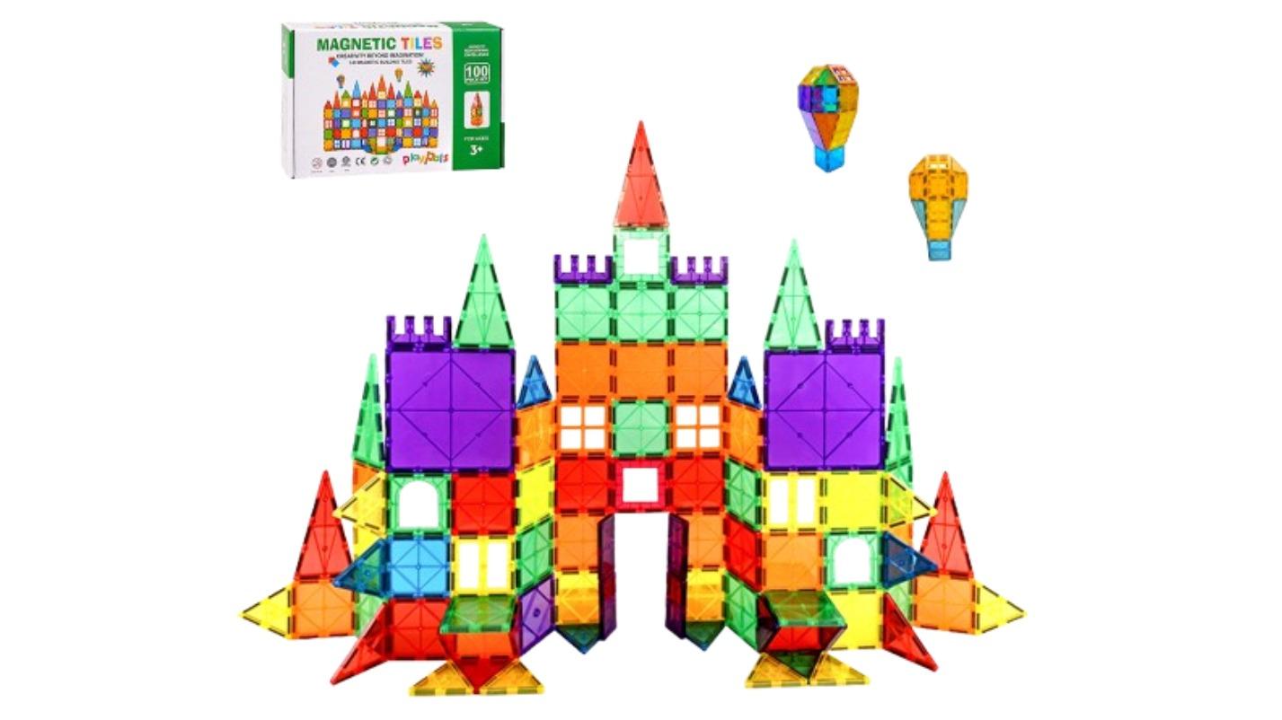 Playpals 100 Piece Kids Magnetic Tiles