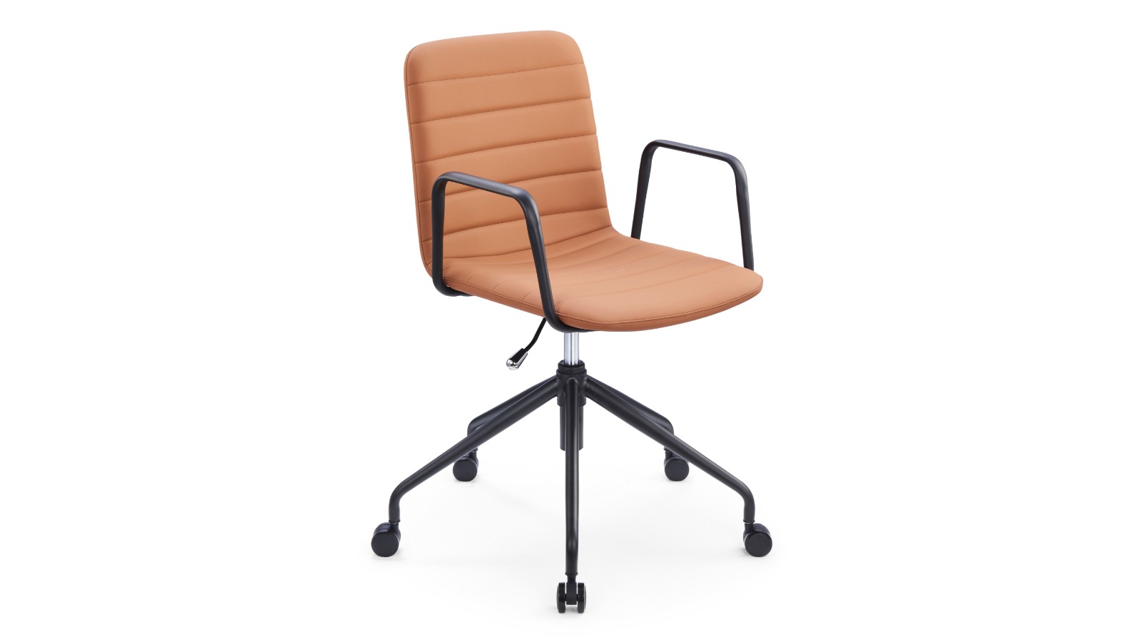 Sabia Horizontal Stitch Baxter Office Swivel Chair - Tan/Black