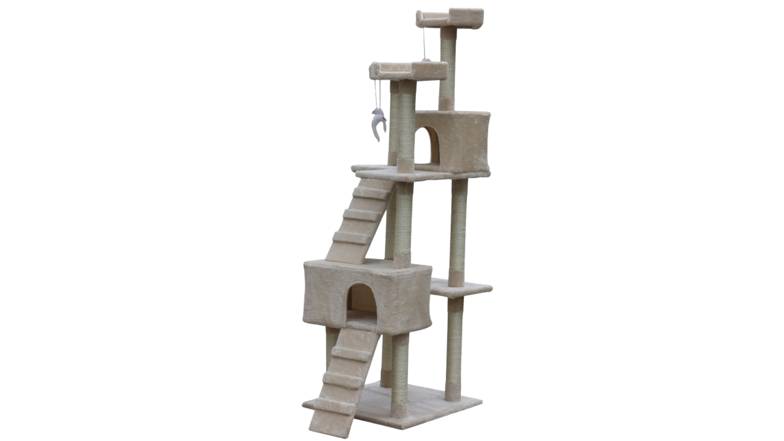 YES4PETS 180cm Kitten Scratching Tree Post with Ladder - Beige