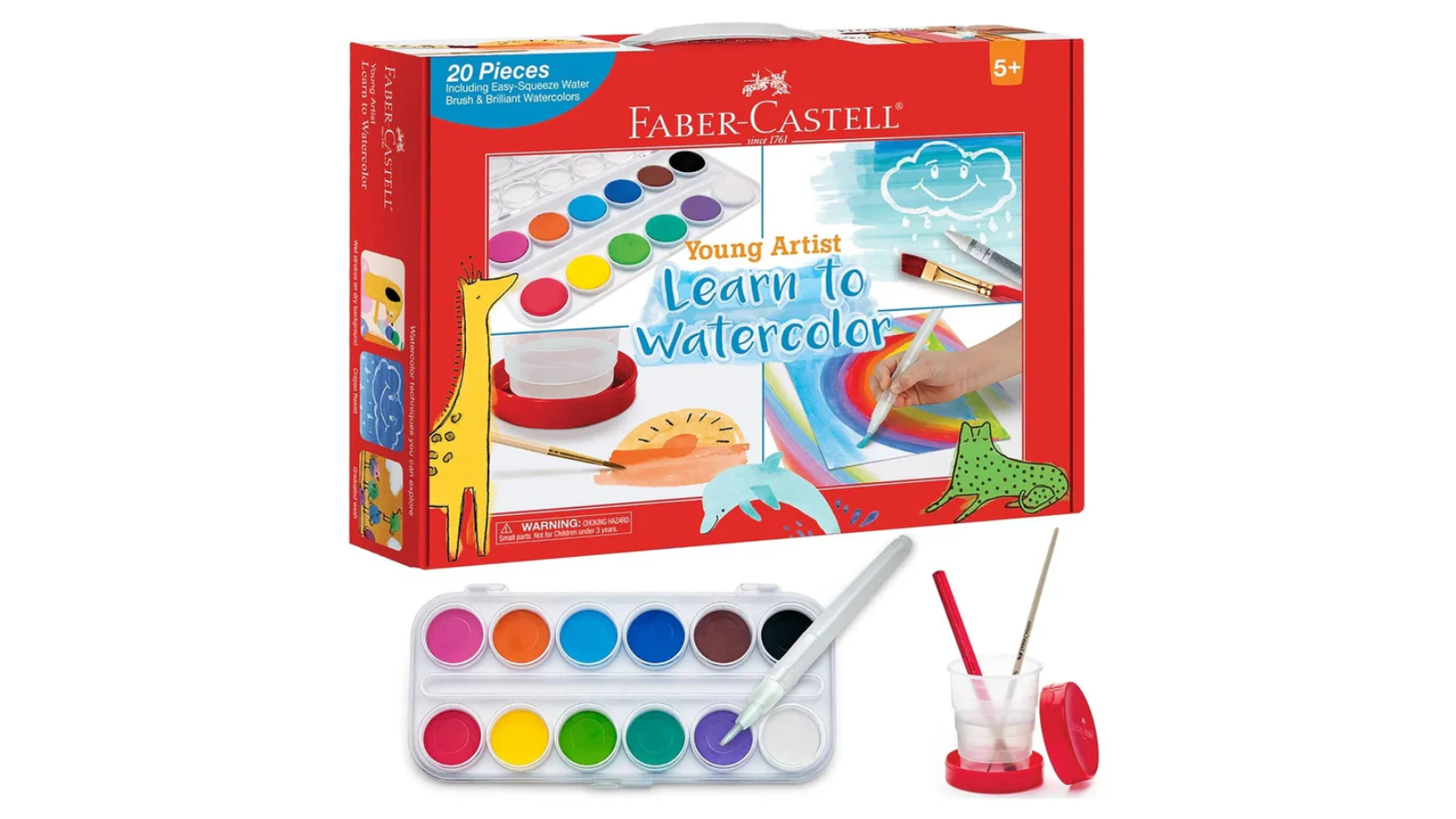 Faber-Castell Young Artist Learn to Watercolour Craft Paint - Pack of 20