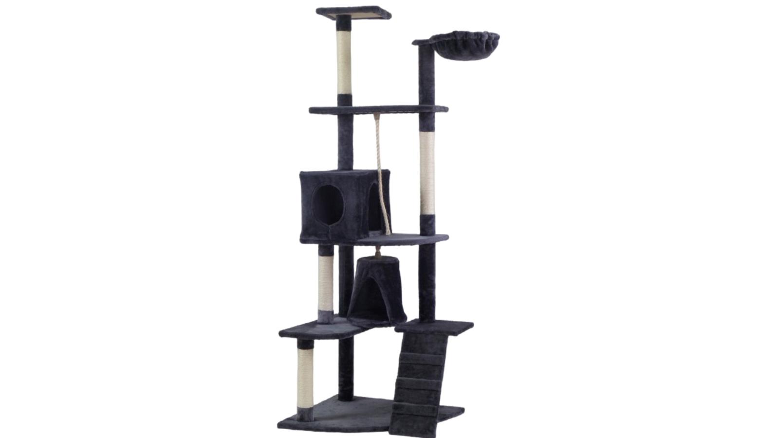 YES4PETS 193cm Cat Scratching Sisal Pole Tower - Grey