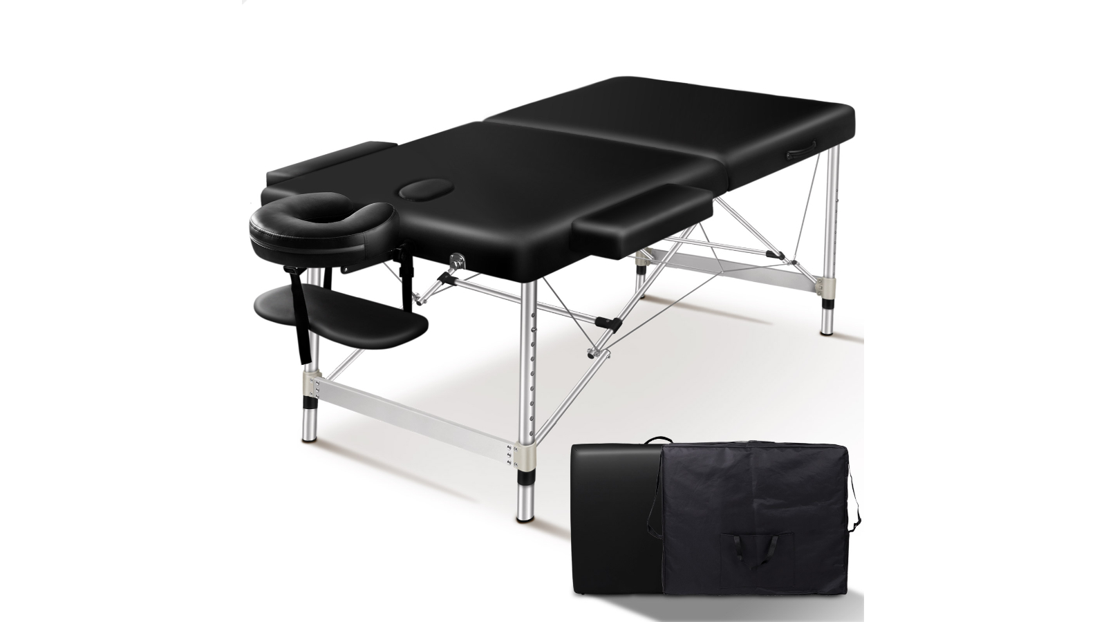 ALFORDSON Massage Table Portable & Foldable 2 Fold 55cm - Black