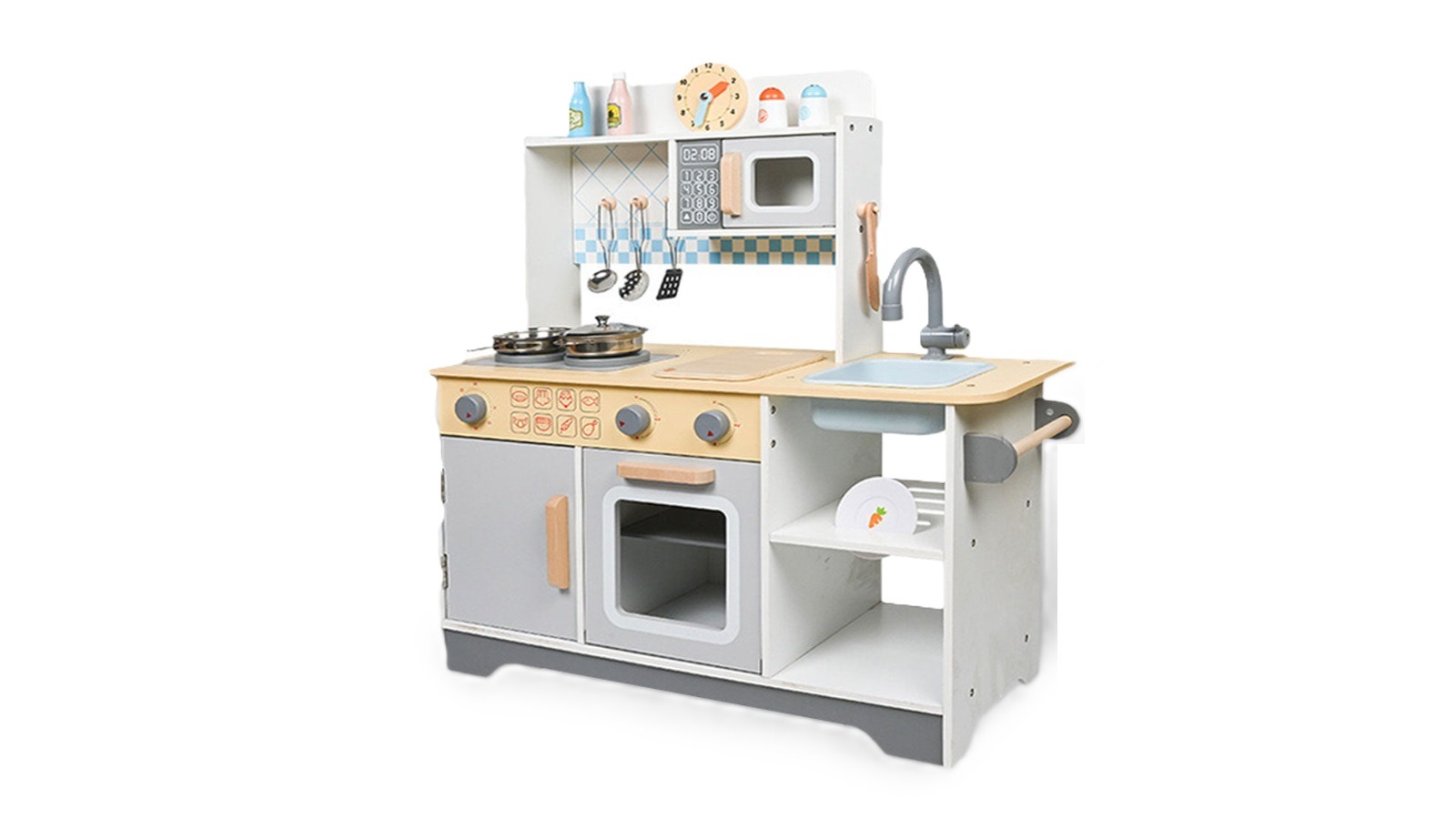 BH Kids Pretend Wooden Kitchen Playset
