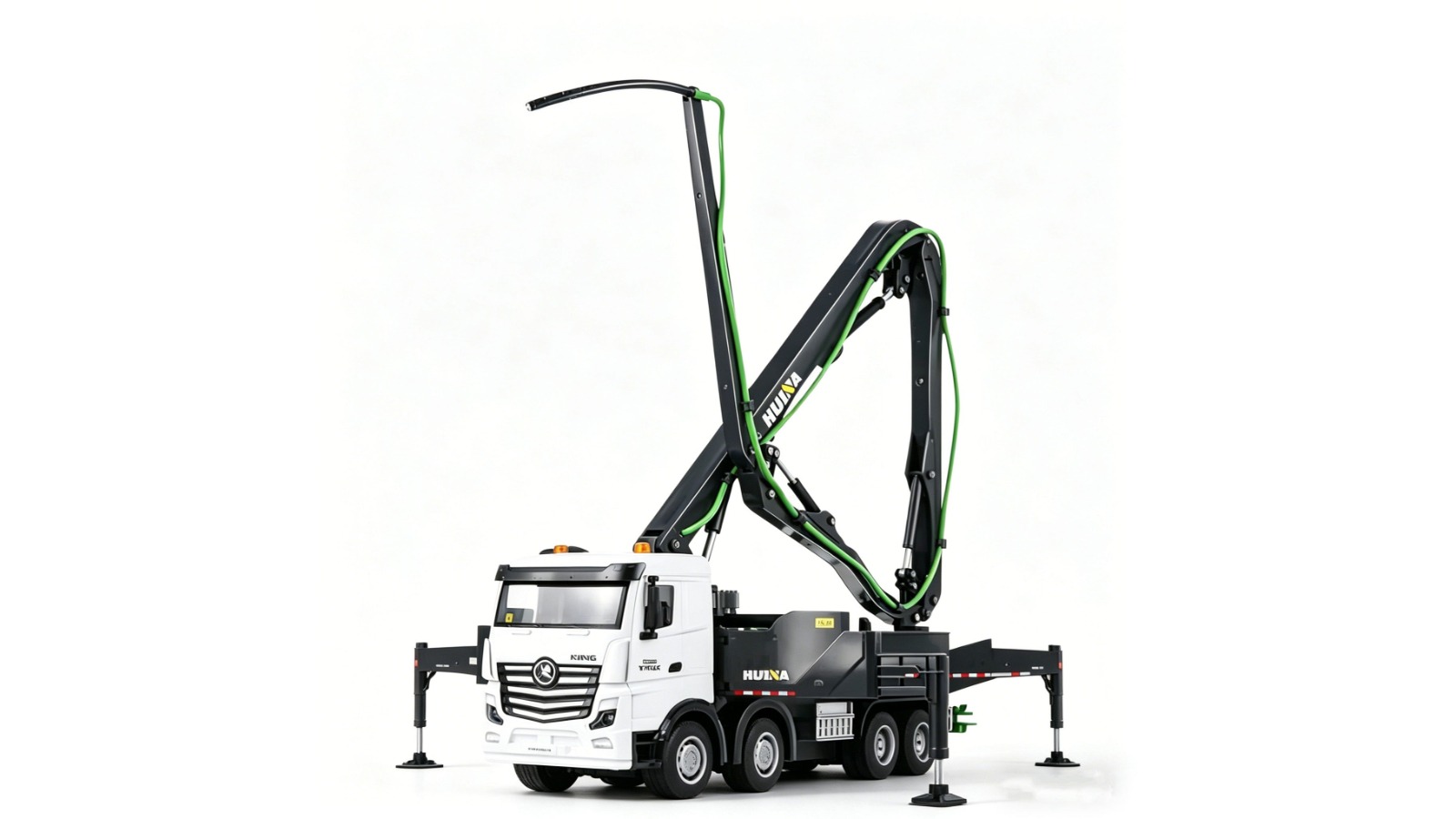 Huina 1/18 RC Alloy Cement Pump Truck Toy - Green