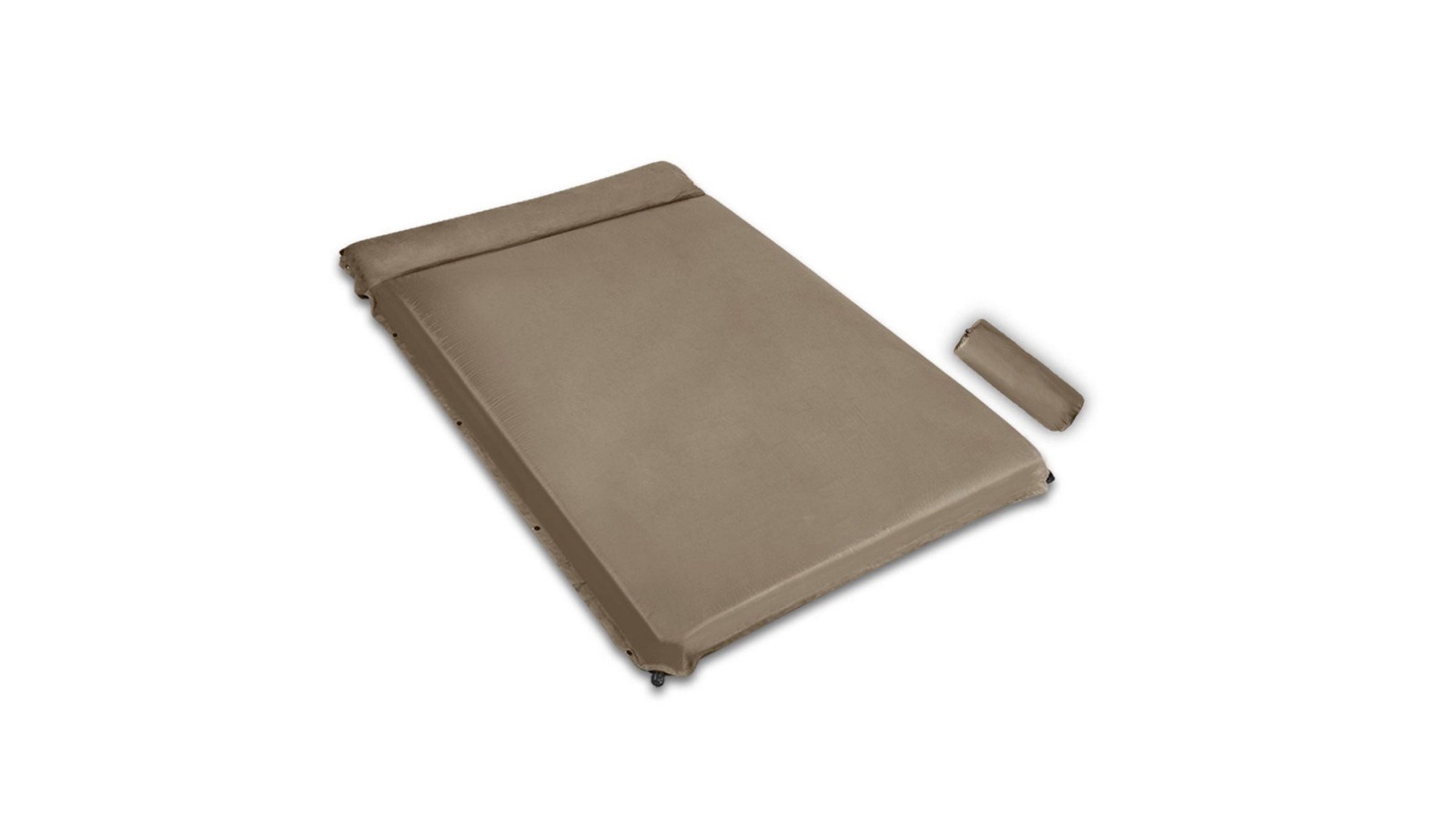 Bargene Double Self-Inflating Suede Mattress Sleeping Pad Air Bed - Beige