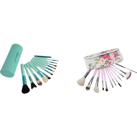 TODO Soft Bristle 12 Piece Professional Makeup Brush Set with Carry Case