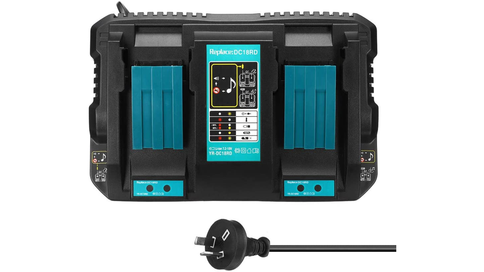Tavice AU BMCHMakitaDUAL Makita 18V DC18RD Compatible Lithium-Ion Battery Rapid Dual Port Charger 