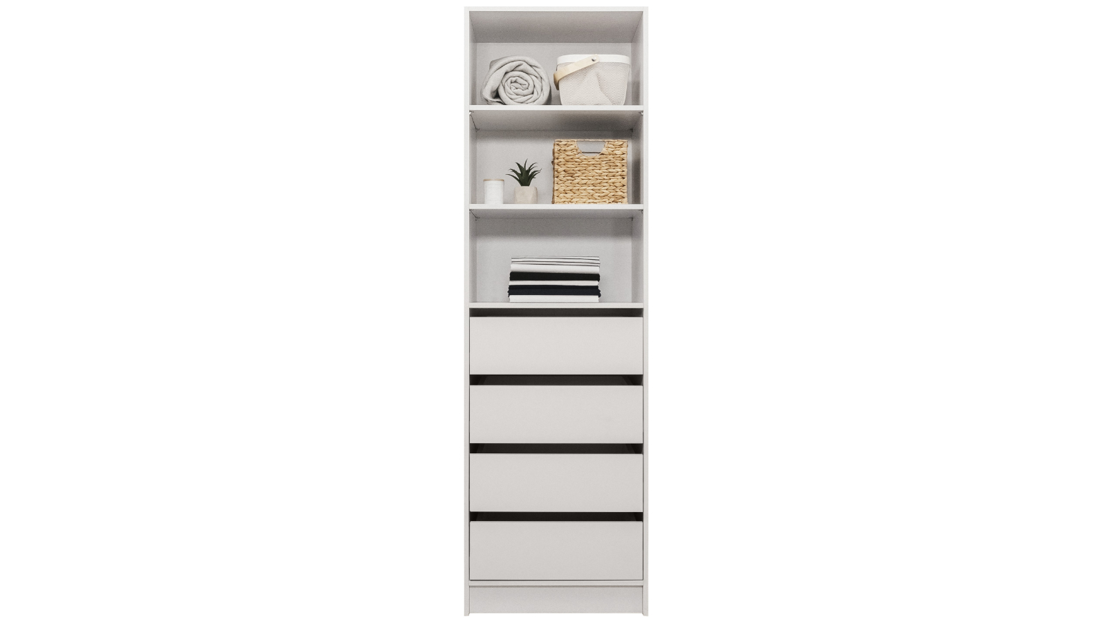 European Cabinetry Malmo 3-Shelf 4-Drawer Walk-in Wardrobe - Classic