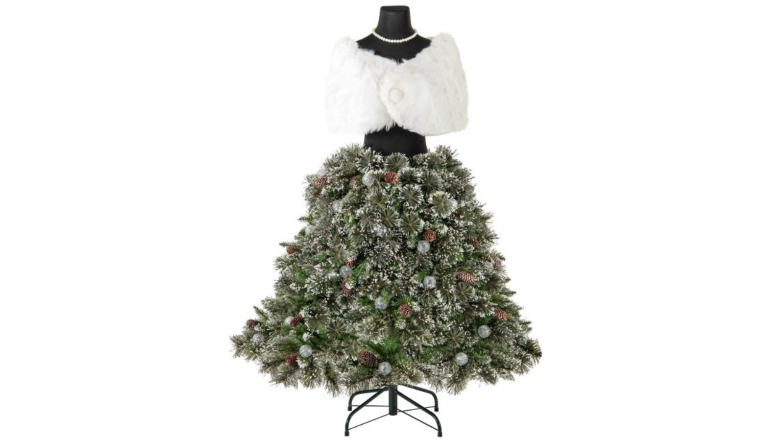 Costway 465 Branch Tip and 50 LED Pre-Lit Mannequin Artificial Christmas Tree - 150cm