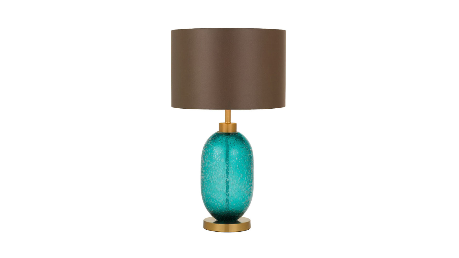Pretty & Practical Decorative Table Lamp for Contemporary Interior - Basel Teal/Brown