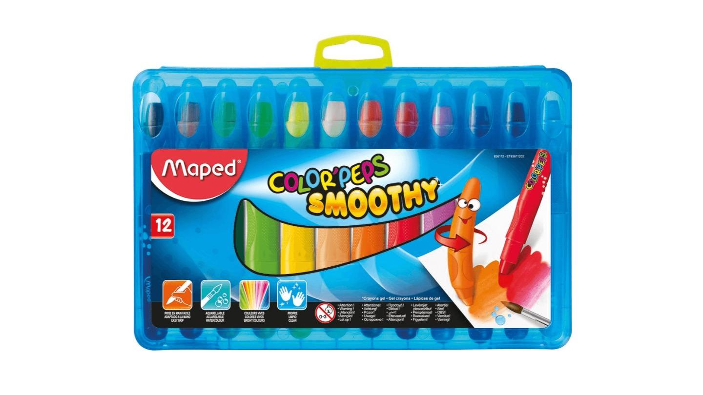 Maped 8836112 Pack of 12 Colour Peps Smoothy Crayon - Assorted Colour