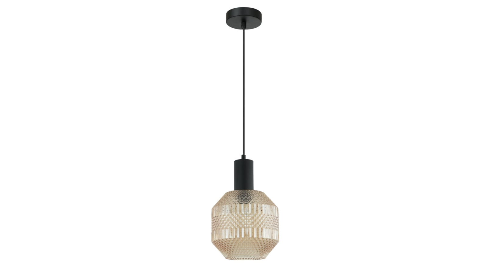Maraca Jar Glass with Quadrilateral Segment Pendant Light - Amber