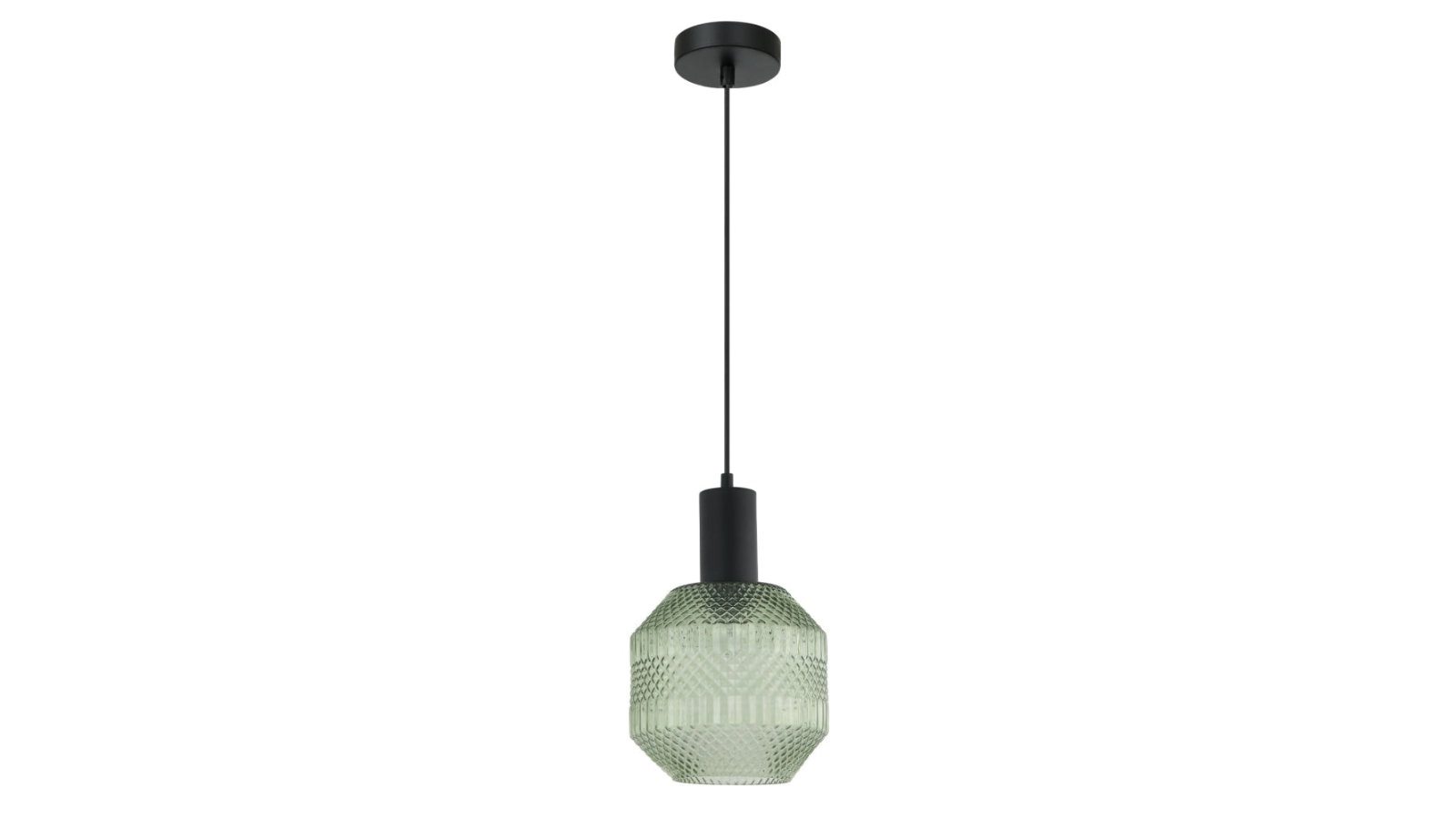 Maraca Jar Glass with Quadrilateral Segment Pendant Light - Green