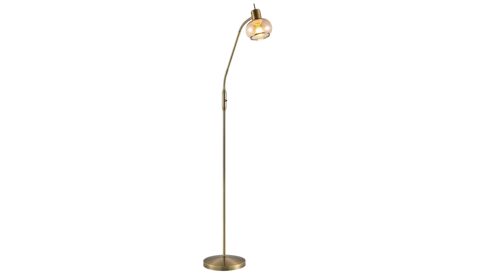 Pretty & Practical Graz Vintage Antique Brass Amber Glass Floor Lamp for Classy Interiors