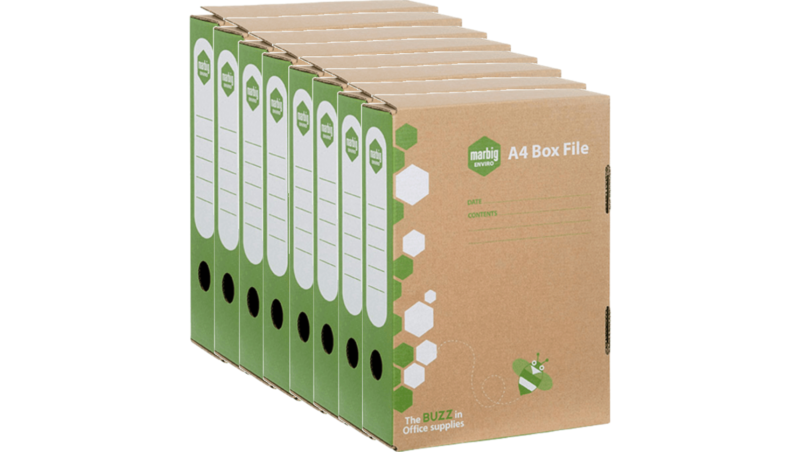 Marbig 8cm Kraft Filing A4 Box File - Pack of 8 | Harvey Norman