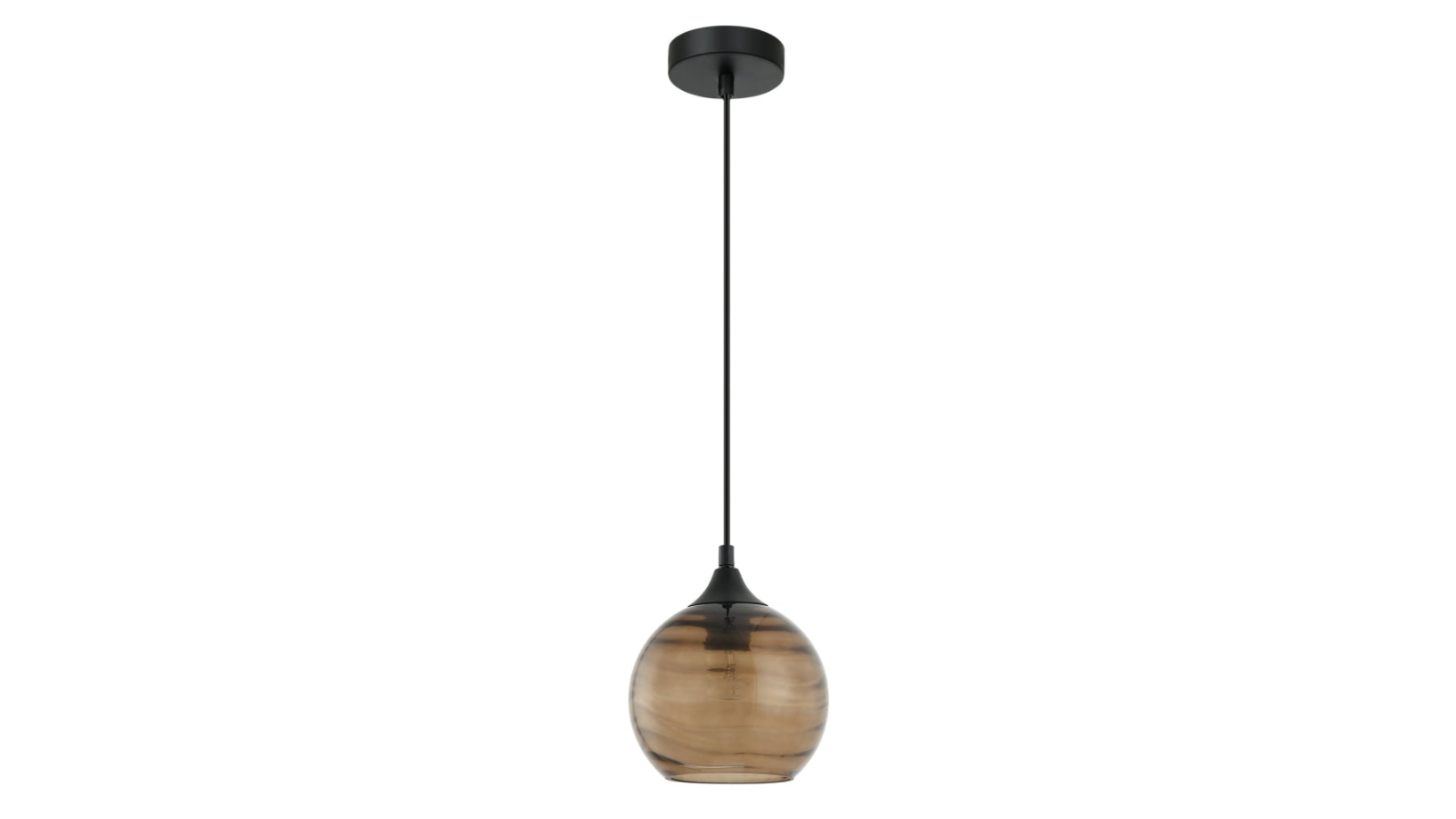 Marbre Modern Retro Wavy Wine Glass Shape Pendant Light - Amber