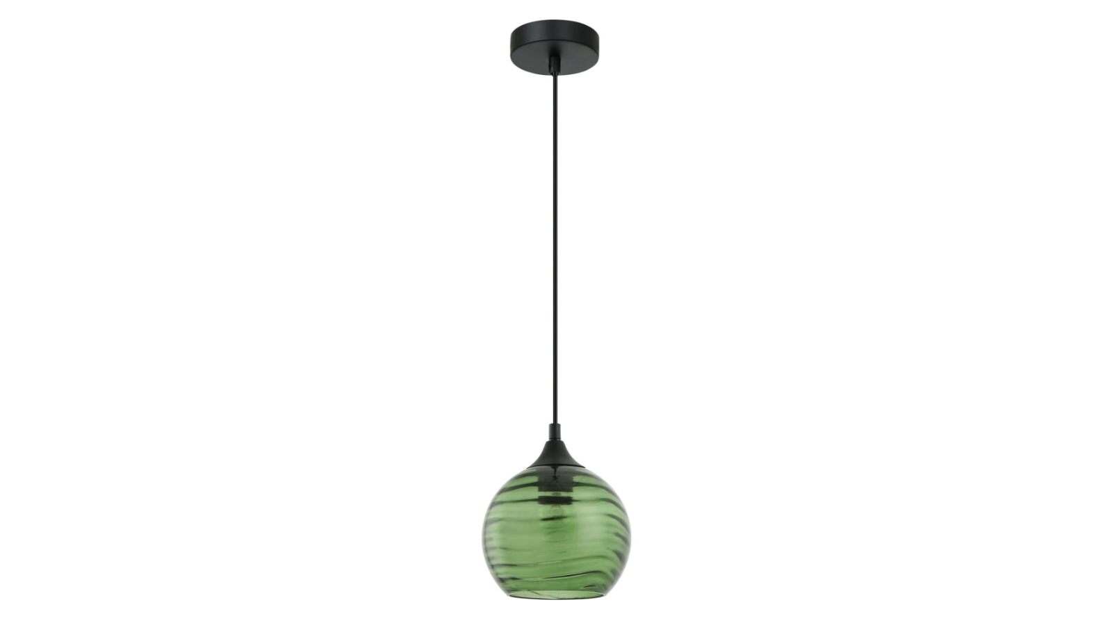 Marbre Modern Retro Wavy Wine Glass Shape Pendant Light - Green