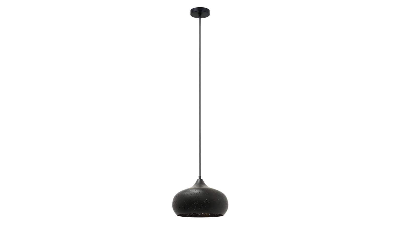 Marrakesh Bohemian Black Iron Champagne Glass Shape with Gold Interior Pendant Light
