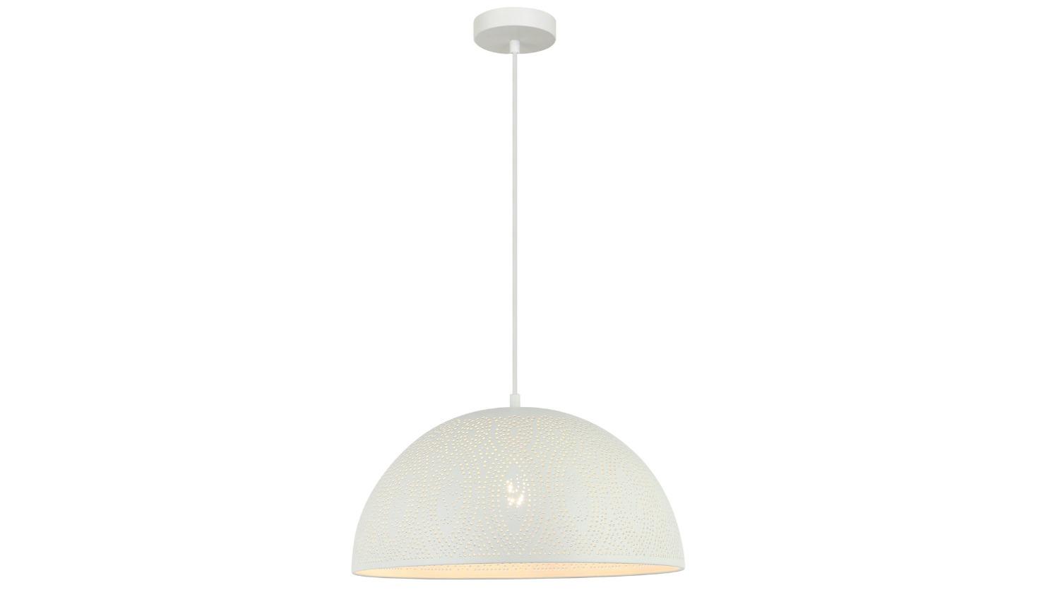 Marrakesh Bohemian White Iron Dome Pendant Light