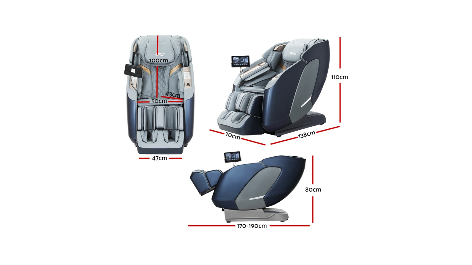 Livemor Electric Massage Chair 4D Home SLtrack Recliner Harvey Norman