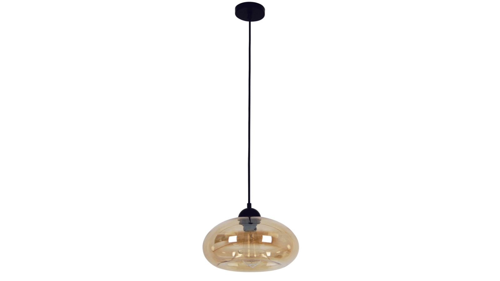 Mason Oval Glass Interior Pendant Light - Amber