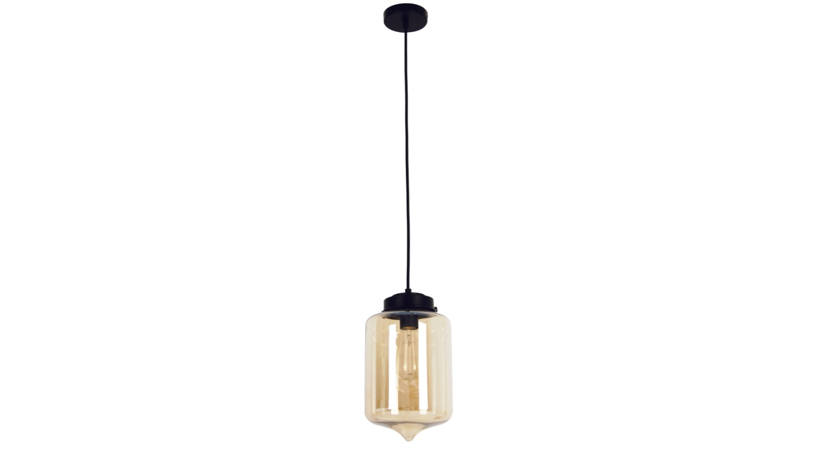 Mason Oblong Tipped Glass Interior Pendant Light - Amber