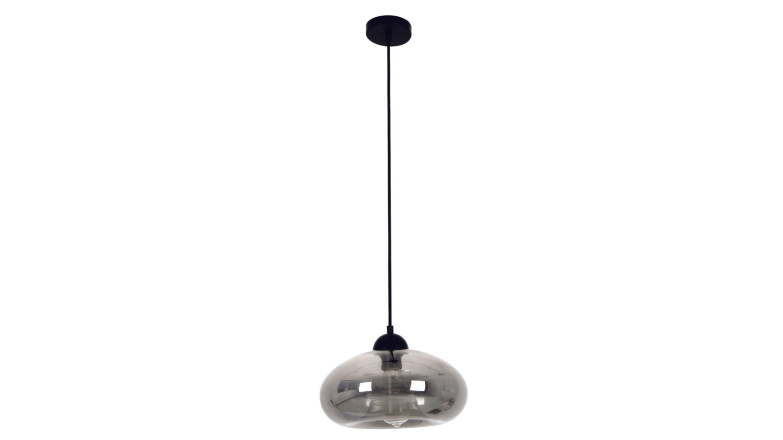 Mason Oval Glass Interior Pendant Light - Smokey Black