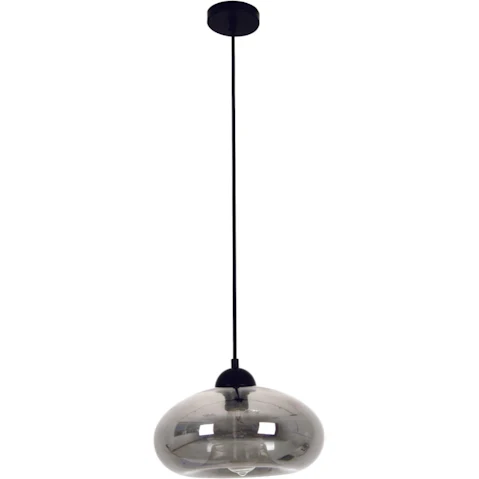 Mason Oval Glass Interior Pendant Light - Smokey Black