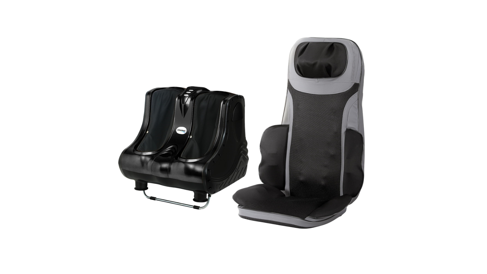 Livemor Heating Massage Seats Cushion with Calf Foot Massager
