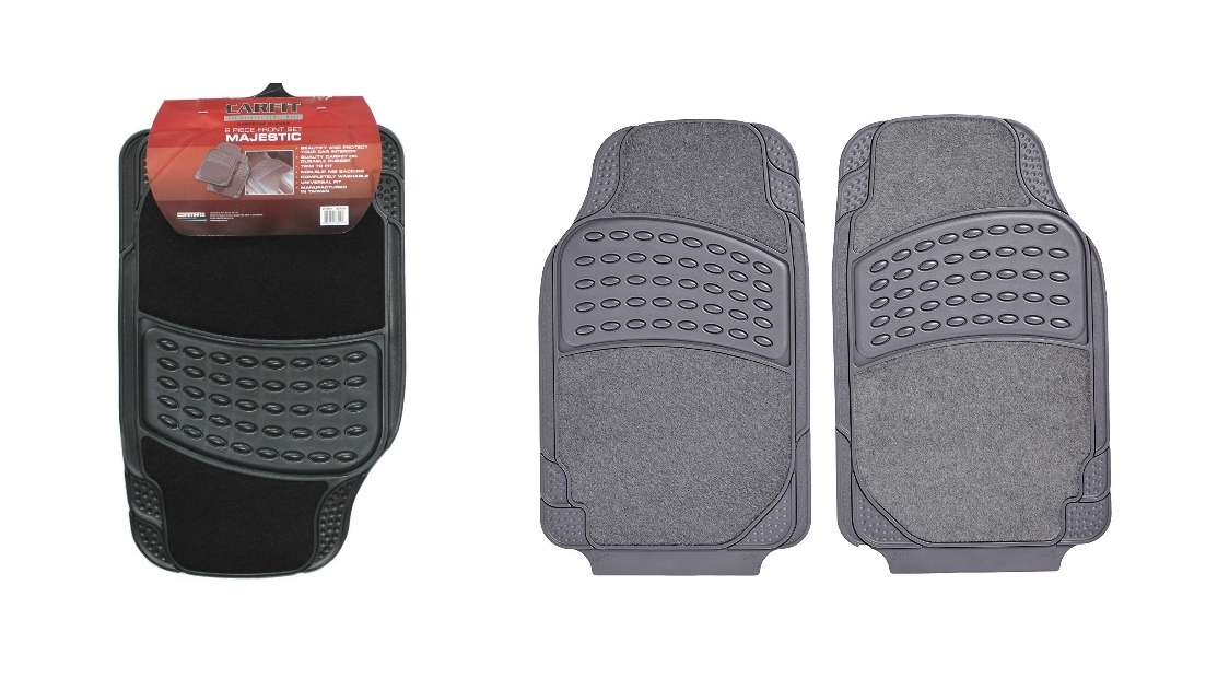 Carfit Majestic Front Carpet and Rubber Car Floor Mat 2 Piece Set
