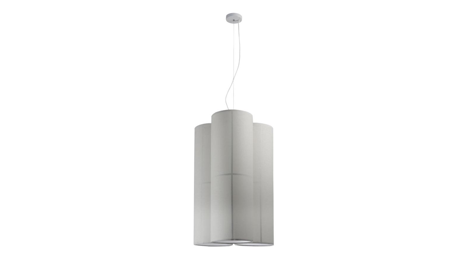 Luminea Matilda Modern Classic 6-Light Linen Shade Pendant Lamp Light - White
