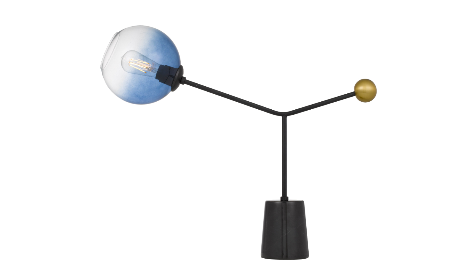 Pretty & Practical Limerick Black Antique Table Lamp for Bold Living Room Design - Gold/Blue