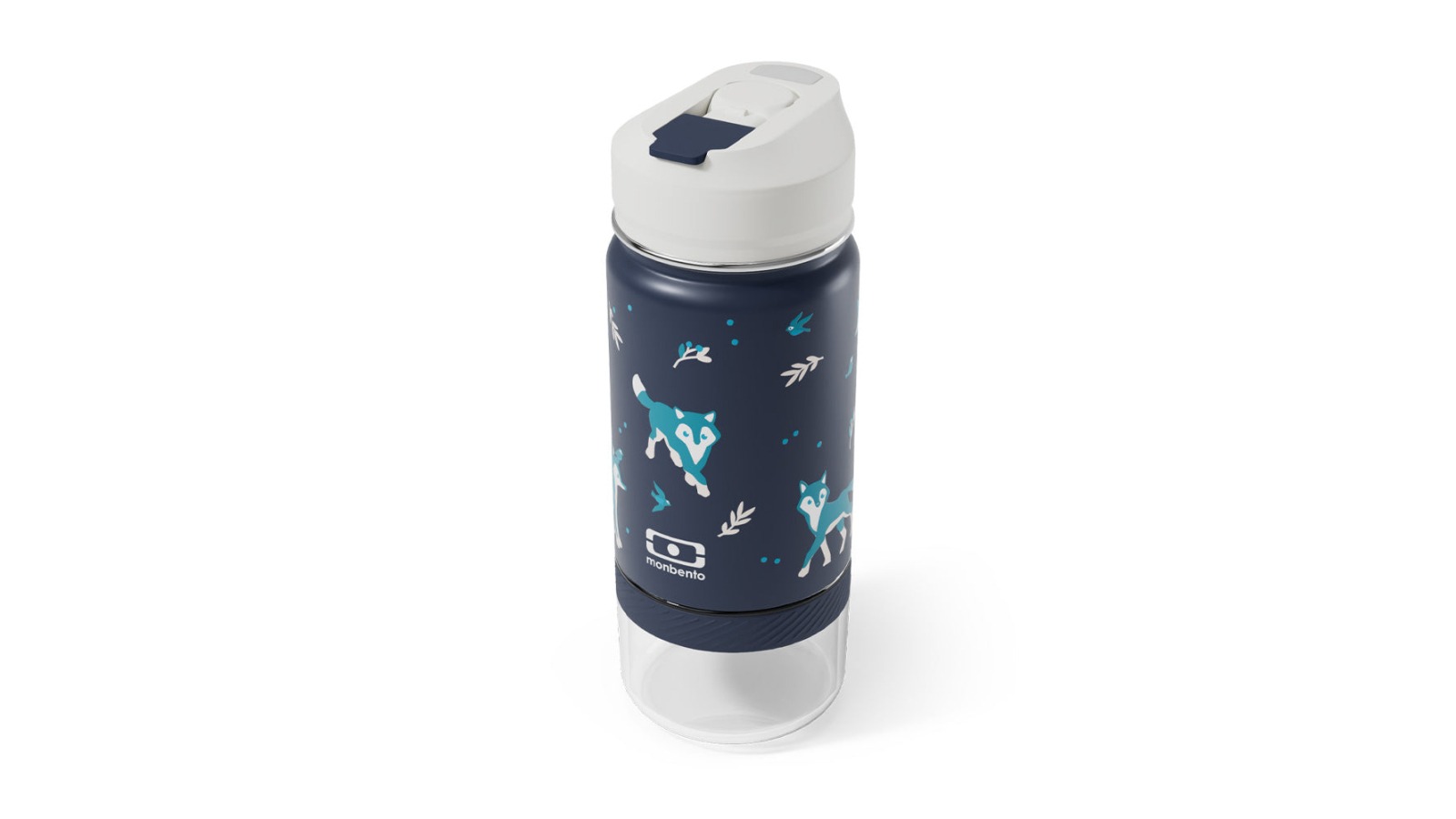 Monbento Kids Twisty Water Bottle with Snack Container- Wolf